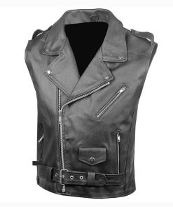 Genuine Leather Vest with Pockets