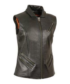 Genuine PU Leather Bodywarmer Casual Leather Vest