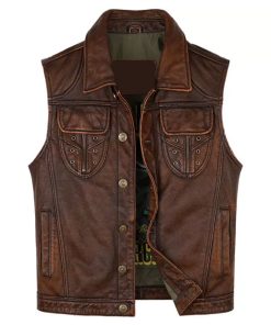 Genuine Leather Motorbike Vest
