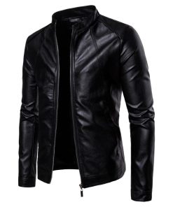 Genuine Lambskin Top Quality Material Men's Leather Jacket